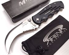 Jose Negron Manual Open Folder Pocket Knife Hawkbill Blade EDC 5.8 oz Black picture