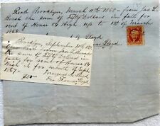 Antique 1868 Handwritten Receipt From Brooklyn, NY w/ Stamp picture