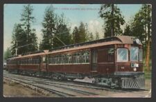 1910 Postcard Coeur D' Alene and Spokane Electric Train RR picture