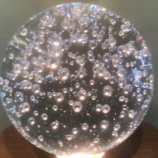 3.5 inch Crystal Ball Controlled Bubbles Paperweight Heavy Mesmerizing Glass picture
