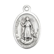 St. Saint Raphael the Archangel - Pray for Us - Italian Silver-tone OX 1