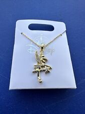Disney Parks Jewelry Tinkerbell Necklace Gold Tone Jeweled New picture