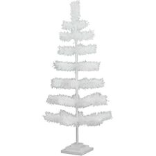 36'' White Christmas Tinsel Tree Tabletop Centerpiece Decorative Holiday 3FT picture
