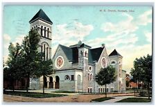 Norwalk Ohio OH Postcard ME Church Exterior Building 1910 Vintage Antique Posted picture