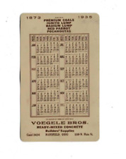 1935 Advertising Premium Celluloid Calendar Voegele Concrete Coal Mansfield OH picture