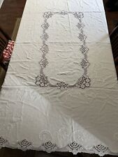 Vintage Battenberg lace tablecloth 60 X 86 with 8 Placemats 8 Napkins picture