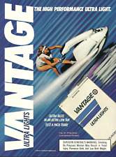 1987 Vantage Ultra Lights Cigarettes Woman On Jet Ski vintage Print AD picture