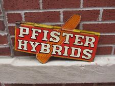 Vintage PFISTER HYBRIDS Farm Seed Corn Feed Metal Weathervane 2 sided Sign picture