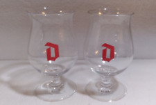 2 Duvel Beer Collectible Stemmed Glass Red 
