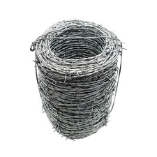 Barbed Wire, 328FT (100M) 4 Point Barbed Wire Roll, 16 Gauge Barbed Wire Fence G picture