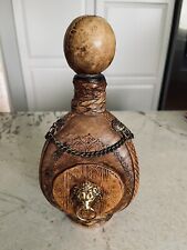 Vintage Italian Leather Wrapped Glass 'Lions Head' Decanter picture