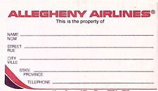 Vintage  Allegheny Airlines Name Address Luggage Label Airline Label picture