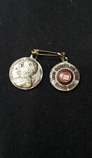 Vintage Touched Relic St Elizabeth Seton, John Paul Medal Pendant Catholic Charm picture