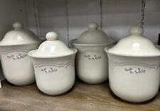 Pfaltzgraff HEIRLOOM 4 Piece Stoneware Canister Set with Lids 3, 2.5, 2, 1.5 Qts picture