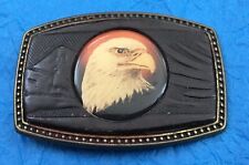 Rare Old Vintage Awesome Harley Biker Eagle Leather Western Cowboy Belt Buckle picture