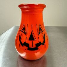 VTG c.1960s Gemco Halloween Candle Vase-Jack o Lantern Pumpkin Halloween 4.75