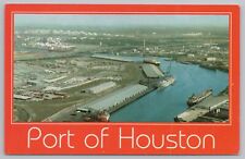 Transportation~Air View Port of Houston Texas~Vintage Postcard picture