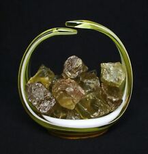  1/2kg Natural Freeform Yellow Citrine Gemstone Pieces In a Murano Glass Basket  picture