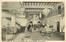 Postcard RPPC 1930s California Atascadero Inn Main Lobby Interior CA24-857 picture