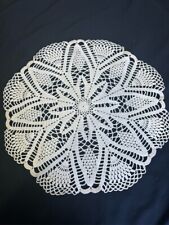 Vintage Mid Century Ivory Hand Crocheted Doily 21