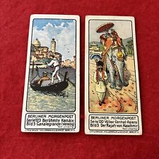 Very Rare 1911 & 1912 BERLINER MORGENPOST Trade Card Lot (2) Both G-VG picture