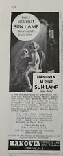 1936 Hanovia Alpine tanning Sun Lamp topless little girl doll vintage ad picture