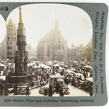 Market Place Nuremberg Germany Stereoview c1902 Cathedral Street Photo A2157 picture