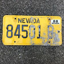Nevada 1988 Black on Yellow License Plate #84501 B picture