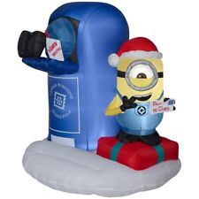 4.5' MINIONS AT MAILBOX SCENE Airblown Lighted Yard Inflatable picture