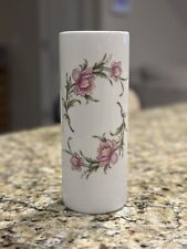 Vintage Liette International Porcelain Wall Vase Flower Collection White Pink picture