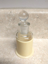 Antique Perfume Bottle w/Glass Stopper In Ivory Pyralin Celluloid Holder picture