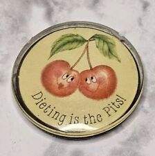 Vintage Refrigerator Magnet Dieting Is The Pits Cherries Travel Souvenir Magnet  picture