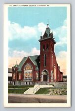 Ligonier PA-Pennsylvania, St James Lutheran Church, Antique Vintage Postcard picture