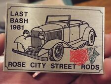 Vintage 1981 Rose City Street Rods Last Bash Dash Plaque Portland OR Oregon picture