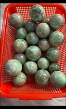 2.2lbs Wholesale Rock Natural Green Moonstone Garnierite Spheres Ball-Madagascar picture