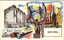 NY-New York City, Hotel Statler, City Sites, Antique Vintage Souvenir Postcard picture