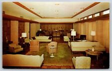 Interior~Brownsville TX~Main Lounge Luearlam Manor~Sams Foundation~Vtg Postcard picture