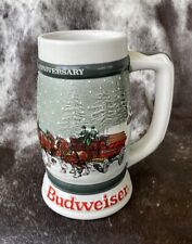 Vintage 1982 Budweiser 50th Anniversary Clydesdale’s Holiday Beer Stein Mug picture