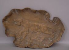 J Fisher General Bronze Corporation 1947 Repousse Sculpture Lion Tray picture