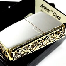 Zippo Armor 3 Sided Sculpture Arabesque Silver Gold Lighter Limited Number Japan picture