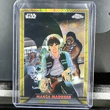 2023 Topps Chrome Star Wars GOLD MANGA MADNESS #MM-8 Han, Solo, Chewbacca #'d/50 picture