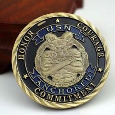 U.S.A Coin Navy Pirate Sailor Military Anchored Honor Courage Challenge Coins picture