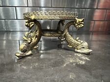 Vintage Brass Candle - Bowl  Holder Koi Fish Pedestal Footed Stand 2.25 X 4.25 picture