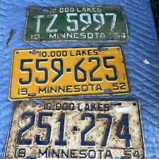 Authentic 1952 & 954 Minnesota License Plate Metal Vintage License Plate picture