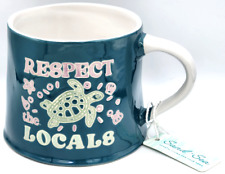 Turtle Lover Coffee Mug Respect the Locals Sand & Sea Coastal Living Ceramic Cup picture