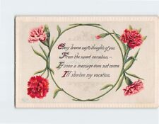 Postcard Every Breeze Wafts Thoughts of You Flower Art/Text Print Embossed Card picture