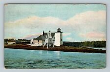 Hendricks Head Lighthouse ME-Maine, Scenic View c1912 Vintage Souvenir Postcard picture