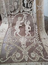 Antique Amazing french linen lace embroiedry figure needle wall hanging item162 picture