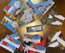 Lot of 61 Vintage UNUSED Christmas Holiday Gift Tags Winter Scene Art picture