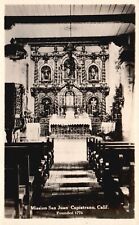 Postcard CA San Juan Capistrano Mission Altar  Unused SSSS RPPC Vintage e8336 picture